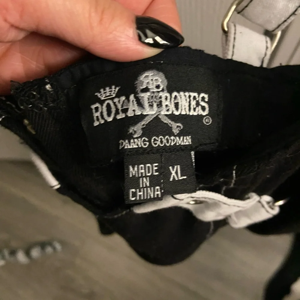 Royal Bones Black and White Crop Top - Picture 2 of 3